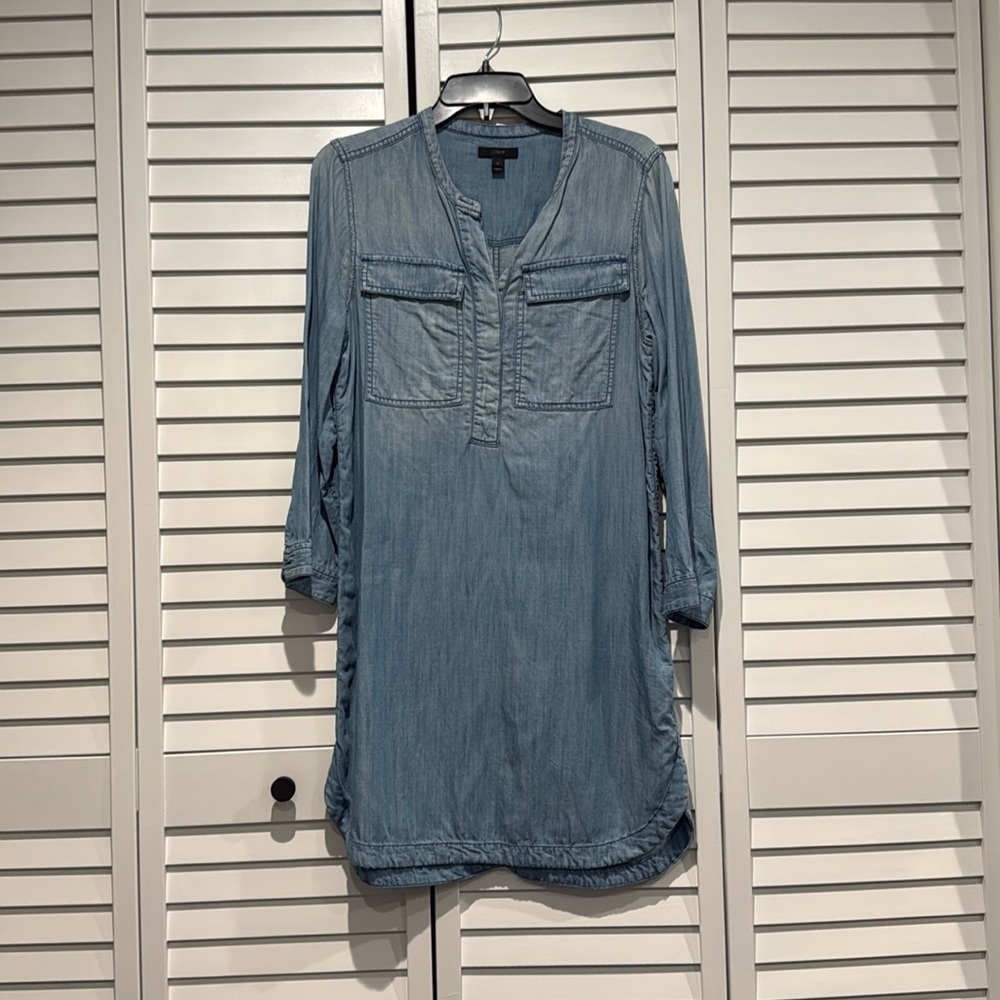 J Crew denim shift dress